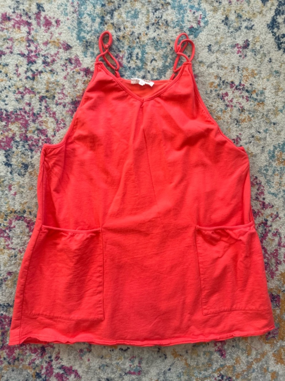 Like 🆕 Listicle Hot Coral Tank Mini Dress with Bodysuit Underneath.